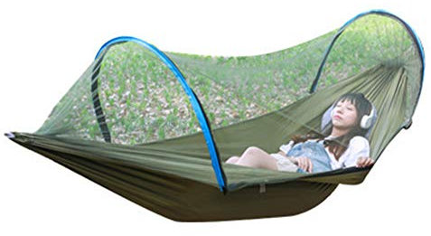 Hamaca con mosquitera, hamacas Dobles para Acampar, mosquitera, Impermeable, portátil y Liviana para mochileros, Caminatas, Viajes al Aire Libre