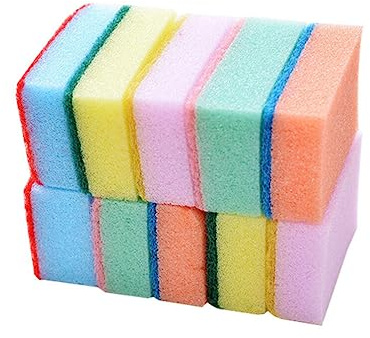 Healeved 30 Stück Nano Spülschwämme Geschirr Reinigungspads Küchenreinigungsschwamme Langlebig Bruchfest Mattierte Scheuerfläche Mehrfarbig für Haushalt und Gastronomie