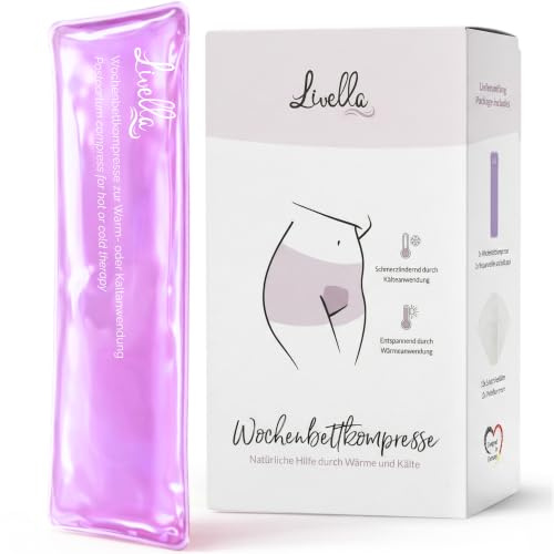 Livella | Compresse Chaude et Froide pour Soins Postpartum avec 12 Housses de Protection - Soulage les Douleurs Post-Césarienne ou d’Hémorroïdes ainsi que les Douleurs Menstruelles