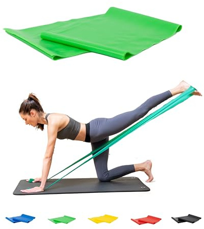 c+i Bande élastique de résistance pour fitness, yoga, Pilates, physiothérapie, rééducation, crossfit et musculation Différents niveaux de résistance Vert