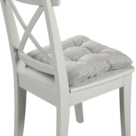 Traumnacht Lot de 4 Coussins de Chaise Cozy - Confortables - pour Chaise de Jardin, Cuisine ou Salle à Manger - pour l'intérieur et l'extérieur - 38 x 38 x 6 cm - Beige