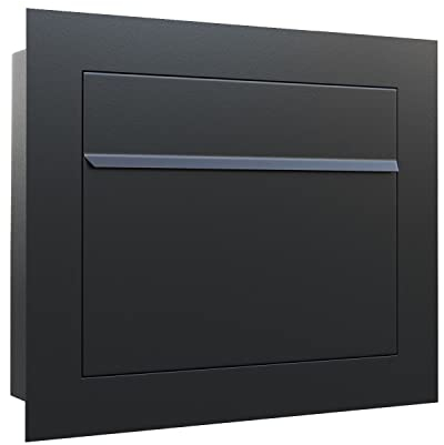 Bravios - Cassetta delle lettere da incasso a incasso, colore: Nero