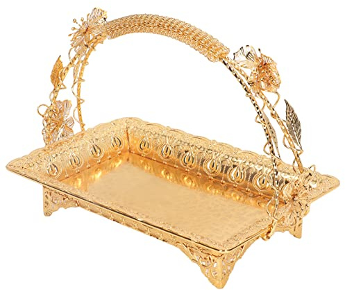 Biitfuu Bandeja para Servir en café, Plato de Servicio de Metal Resistente Vintage Elegante para el Hogar para el Hogar