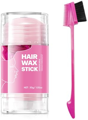 immetee Wax Stick Hair No Graso,Barra de Cera Para el Cabello Mujer Para Cabello Suelto y Con Frizz,Ingredientes Naturales 30g/1.05oz(Olor a Frambuesa)