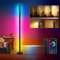 HANDSONIC LED Stehlampe,RGBIC Stehlampe Wohnzimmer Dimmbar,128cm Abnehmbar 360° Drehbare Stehlampe Schwarz,Stehleuchte mit App,300 Szenenmodi,Musikmodus Floor Lamp Gaming LED Deko Wohnzimmer