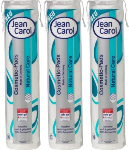 Jean Carol Natural Care Duo Pads Kosmetikpads 90 STÜCK x 3 Packungen