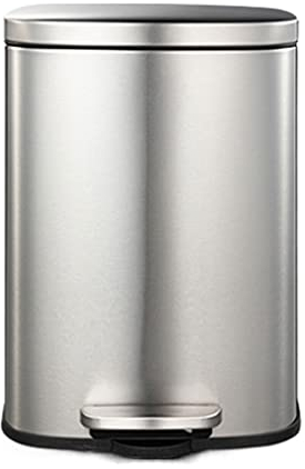 Pattumiera, Pattumiera, Pattumiera in Acciaio Inossidabile, con Gradino, Pattumiera a Pedale con Coperchio, per Bagno, Pattumiera, Cestino/Silver/12L