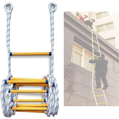 Strickleiter-Feuerleiter – kompakte und leichte Notleiter, Wiederverwendbare Strickleiter, for Kinder und Erwachsene, Arbeiten im Freien(Size:10m/32.8ft)