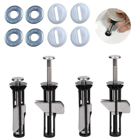 MUU Vis et boulons universels pour siège de toilette, fixation rapide de la charnière supérieure, facile à installer - Kit de pièces de rechange pour siège de toilette (2 pièces) (Screws-JS4(T))