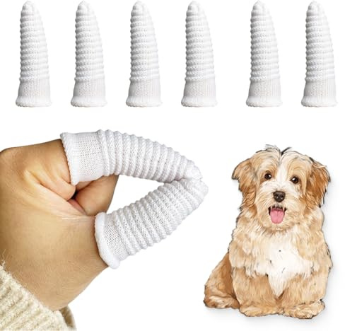 Cepillo Dientes Perro Dedo, Cepillo de Dientes de Fibra Apto para Mascotas, Cuidado de los Dientes de Perro, Limpia Eficazmente la Placa Dental(8 piezas)