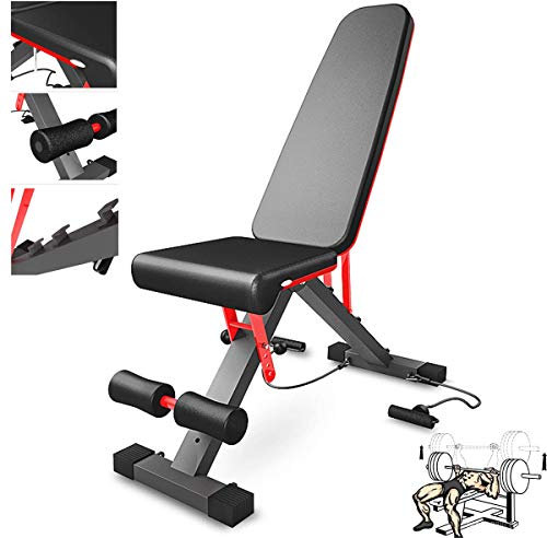 FHPEWXDG Verstellbare Hantelbank, Dicke Hantel-Schrägbank, verstellbar mit Anti-Rutsch-Design, für Heimfitnessgeräte bis 200 kg