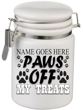 Paws Off My Treats Personalised Dog Storage Jar Gift