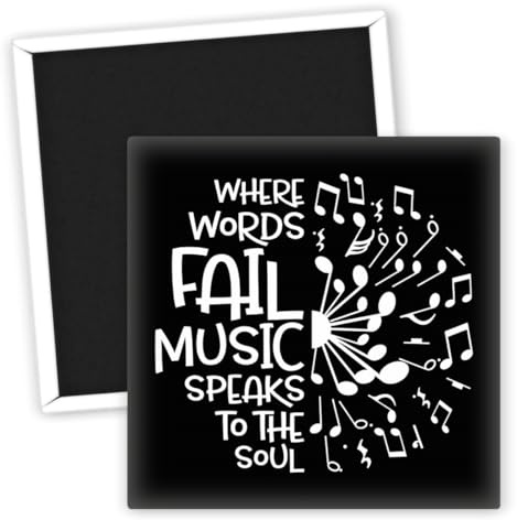 Musik Zitat - wo Worte versagen spricht die Seele - Kühlschrankmagnet Musik Zitate - kreative Kühlschrankmagnete - Geschenk für Musikliebhaber - bunte Kühlschrank Deko - inspirierende Magnete