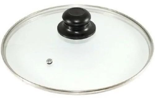 Tempered Glass Lid Fit To Regular Sizes Frying Pans Dishes Saucepans Universal Cesserole Pan Crock Pots Vented Glass Lids Replacement With Knob Handle and Backlite Button (36cm Glass Lid)