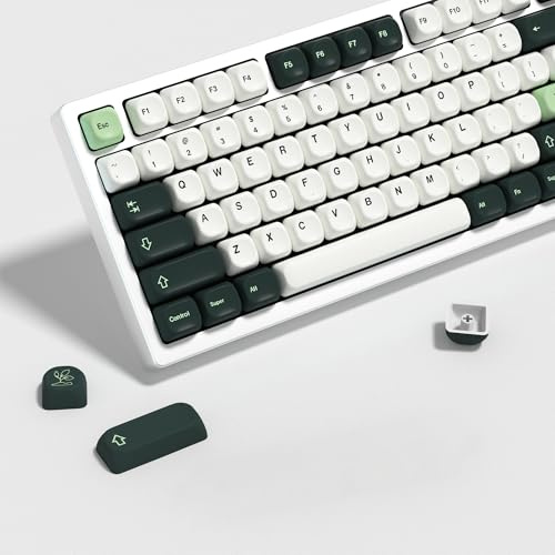 YMKPVR KBDiy Botanical KOA Profile Keycaps 60% Dye Sublimation PBT Keycaps 131 Keycaps Set for Cherry Gateron MX Switches Mechanical Keyboards Green