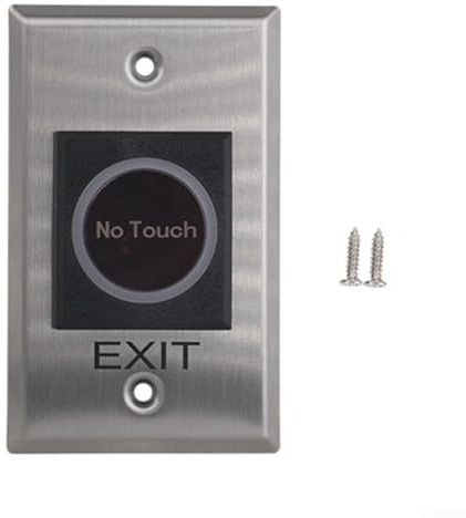 No Touch Press to Exit Button Indoor Use with LED Light, Easy Installation for Door Access Control (ZB101)