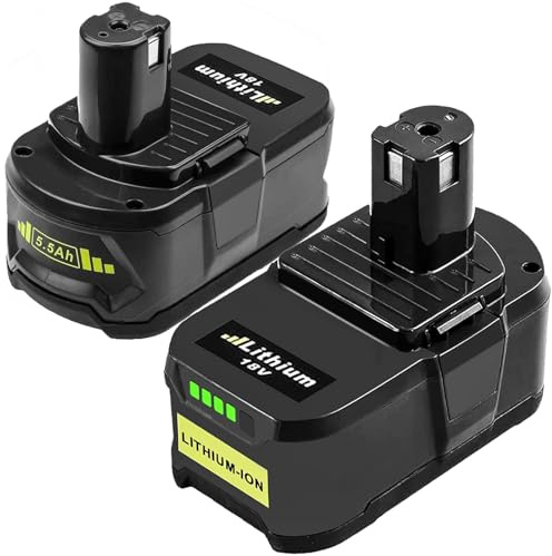 Dosctt 2Stück 5.5Ah Ersatzakku für Ryobi 18V Akku B18L50 RB18L40 RB18L25 RB18L15 RB18L13