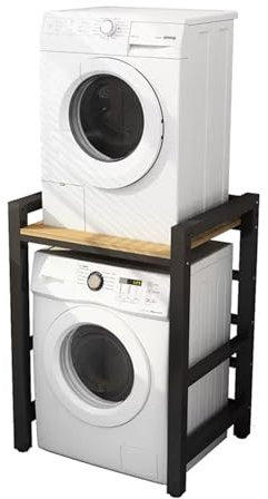 Stackable Washer Dryer Stand Kit Anti Slip Pedal Pads Space Saving Storage Unit for Bathroom Laundry Room Compatible with Washing Machine Dishwasher and Tumble Dryer