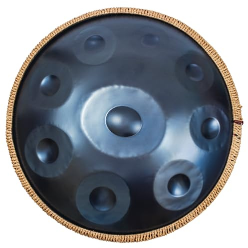 KELIODY 432hz Blue Harmonic Handpan Drum in D Minor, 9 Tones, 22 Inch Tongue Drum, Percussion for Sound Healing, Personal Meditation, Yoga for Beginners and Music Lovers