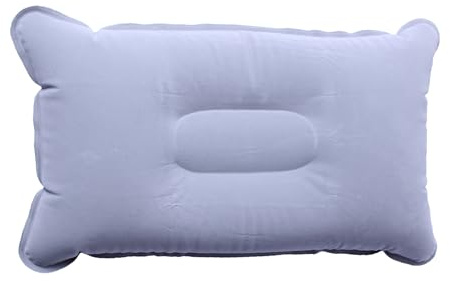 LifeChic Aufblasbares Reisekissen, 38 x 24 cm, Grau – Komfort und Unterstützung für den Hals, perfekt für Reisen und Entspannung, Flugzeug, Auto, Zug und Büro, einfach aufzublasen