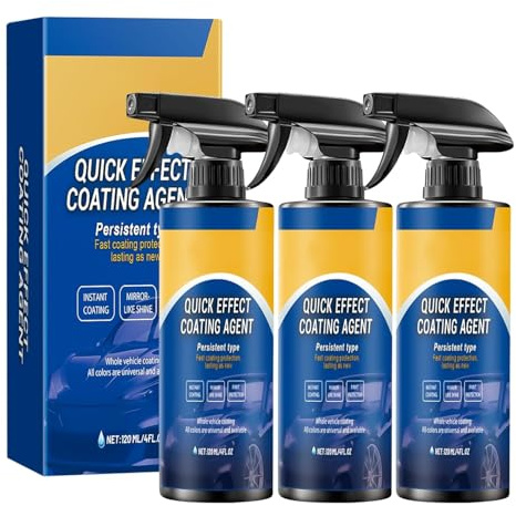 3pc Advanced Car Quick-Acting Coating Agent Spray, 120ml Quick Effect Coating Agent, Car Coating Spray, 3 in 1 High Protection Quick Effect Waterless Wash Coating, Advanced Ceramic Sprays Coatings