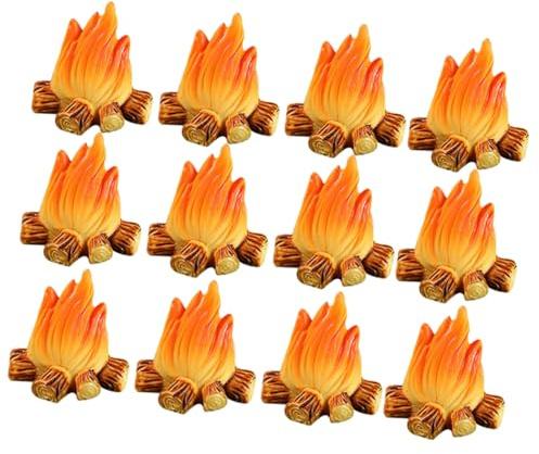 Toyvian 12 Stück Kleiner Lagerfeuer Dekoration Garten Mikrolandschaft Aus Harz Wetterfest Detailreich Für Außenbereich Und Selbstgemacht Gartendeko