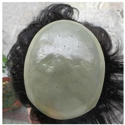 Sistema di sostituzione Toupet in pelle sottile for uomo, protesi for capelli maschili traspiranti, parrucchino biologico for cuoio capelluto, attaccatura invisibile dei capelli, sistemi di sostituzio