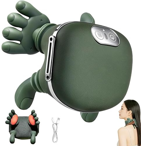 4D Bionische Hand Nackenmassagegerät, MassagegeräT Nacken, RüCkenmassagegeräT Massagemeister Mit 3 Stufen und 2 Temperaturstufen, MassagegeräT, Massage Nacken für Zuhause, Büro, Reise