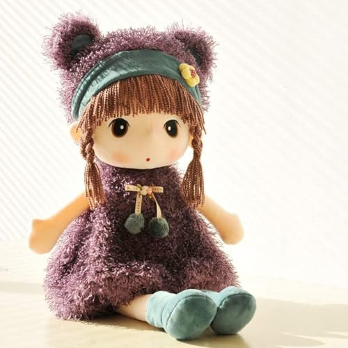zingking Poupée en tissu douce pour fille de 45 cm - Peluche rembourrée - Petite fille - Jouet en peluche pour enfants et filles à partir de 1 an