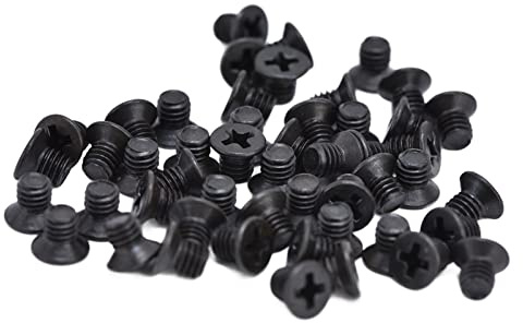 Xiuganpo 50-teiliges Sortiment an Schwarz Verzinkten Senkkopfschrauben für Hochpräzisionsmaschinen, Material A2-70 (M3*4)