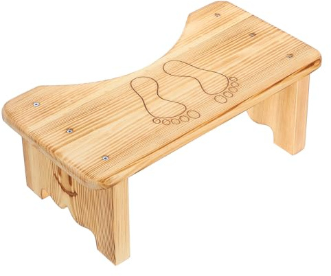 Mipcase Tabouret de Toilette Texture Lisse Design Élégant et Minimaliste en Bois Antidérapant Repose-pieds pour Salle de Bain et Wc