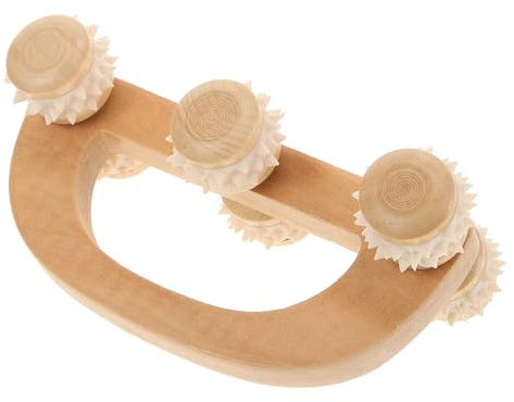 HEATSHAKING Rullo Massaggiante in Legno 6 Ruote per Massaggio Mano, Facile da Conservare, per Lavoratori D'ufficio, Strumento per Benessere e Rilassamento