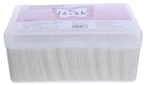 TOPPERFUN 240 Stück Baumwolle Abschminkpads Quadratisch Make Up Entferner Pads für Frauen Trocken Nass Verwendbar Sanfte Gesichtsreinigung Einzeln Verpackt Hautverträglich