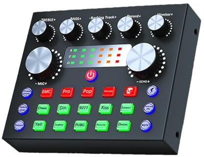 Live Sound Card V8 | Live Streaming Audio Mixer | With 7 Modes Sound Card Mixer For Recording PC Phone Podcasts Studio Voice Chatting