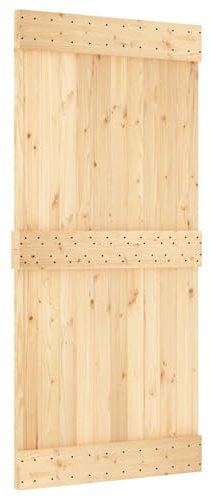 vidaXL Puerta Corredera NARVIK Natural y negro 95 x 210 cm (213,5 cm)