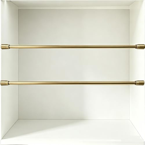 TAJMDGW 2-pack Galleriskenor För Hyllor Anti-fallskydd Staketskåp Metallräcke Dekorativa Räckesstänger För Vitrinskåp Bokhyllor Garderob(Bronze,90cm(35.5))