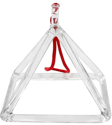 Kvarts klangpyramid 12,7 cm | För yoga och meditation | akrylstav | Ljudpyramid kvarts 5 tum | Stressminskning och chakra | inkl. slagstång