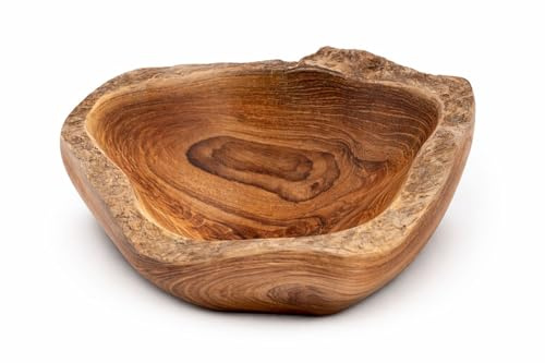 WINDALF Kleine Teak Nuss Schale AMADA Ø 12 cm Dekoschale Schmuckschale Bowl Handarbeit aus Wurzelholz