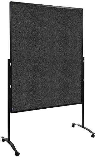 Legamaster Premium Plus Moderationswand - anthrazit - 150x120 cm - doppelseitig, mit Filz bezogenes Pinboard - einsetzbar als Trennwand - inkl. 4 feststellbaren Rollen und einklickbaren Papierhaken | Tafelformat 1200 x 1500 mm, Filz, anthrazit, fest