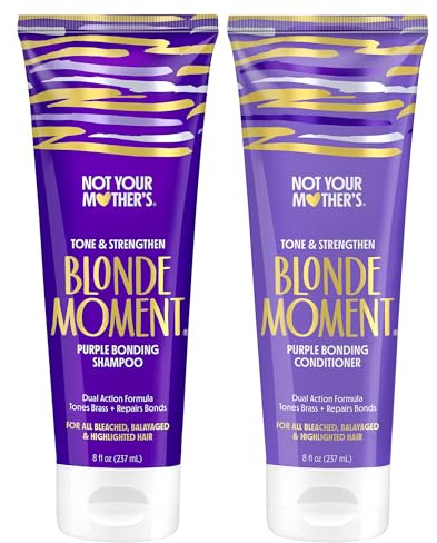 Not Your Mother's Blonde Moment Purple Shampoo and Conditioner (2-Pack) - 8 fl oz - Ideal for Blonde, Highlighted Brunette, Silver Hair - Helps with Bonding, Anti-Brass Toning, Repair, and Hydration