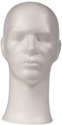 fella4stores Deko-Kopf PHIL aus Styropor, Schaufensterpuppe, Figur, Büste, Präsentations und Perückenkopf