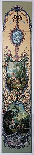 Versailles - 5 azulejos de cerámica (15 cm, 15 cm), diseño clásico de pastoral bucólico, decoración a mano en Reino Unido