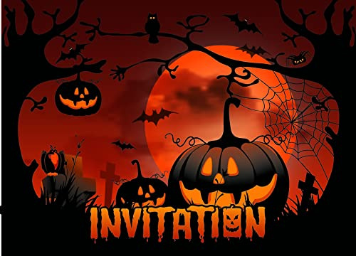 La nuit au Cmetière 10 Einladungskarten Halloween auf Französisch für eine Halloween-Party von Edition Colibri (10752 FR)