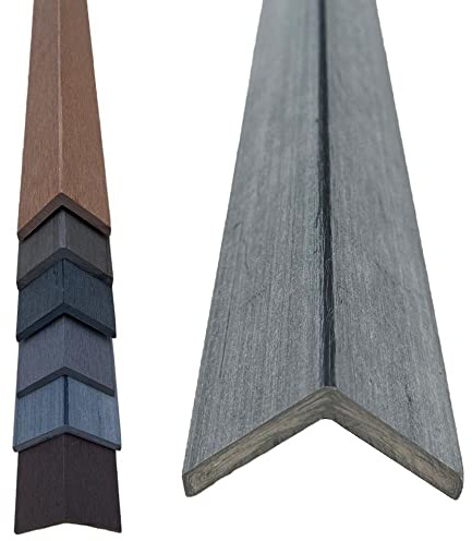 WPC Flachleiste Winkelleiste Abschlussleiste Abdeckleisten WPC-Winkelprofil (Winkel 48x48x1450mm grau/meliert)