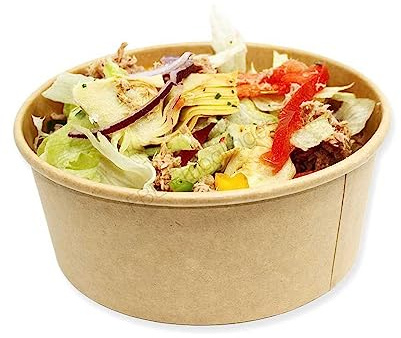 Lote de 300 tarros de ensaladera de 780 ml de cartón kraft marrón para la venta in situ o para llevar - alimentos fríos y calientes - sin tapas