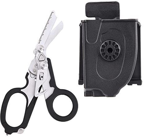 VEDEXA Multifunktionswerkzeugschere Raptor mit Holster, 6 in 1 Notfallschere aus Edelstahl mit Metallgriff
