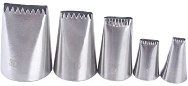 Zerodeko Stainless Steel Cream Nozzle and Pastry Tips Set 5pcs Woven Cake Decoration Tools for Fondant Cupcakes Baking Supplies