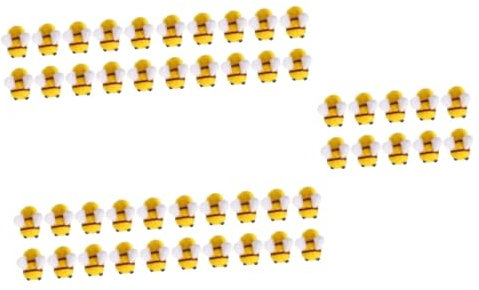NUOBESTY 100 STK Wollfilz Biene Mini-Plüschbiene Plüschfigurenspielzeug Nähen Plüschtier Spielzeuge Mini-Craft-Biene Bienenhandwerk aus Wollfilz Hut Zubehör Kopfbedeckung Dekorationen Baby