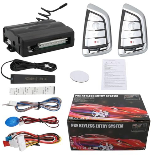LYEAA PKE - Sistema di allarme per auto con ingresso senza chiave, accensione del motore a distanza, avvio con un solo pulsante per veicoli da 12 V