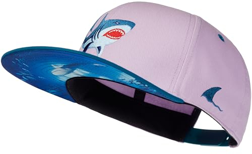 Cadency® Snapback Caps Damen und Herren, Shark, Hai, Pastel Lila, Rosa, Unisex, Größenverstellbar